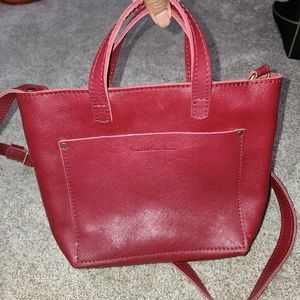 Portland leather mini crossbody with zipper